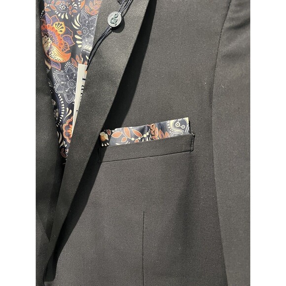 Paisley & Gray Men's Apparel Black Notch Trim Tuxedo Slim Fit Jacket Blazer 36R - Picture 4 of 13